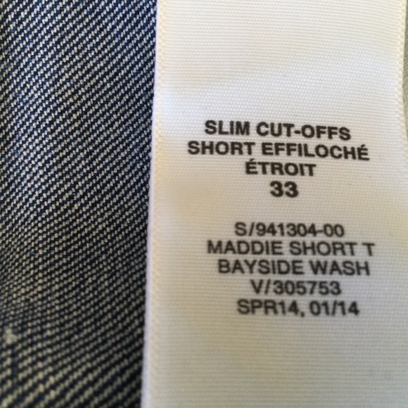 Gap 1969 Maddie Cut-Off Denim Shorts Waist 33" Inseam 3" Midrise - Picture 5 of 6